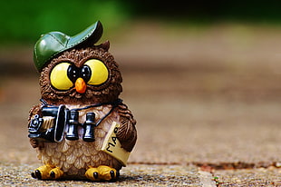 selective photography of owl figurine HD wallpaper