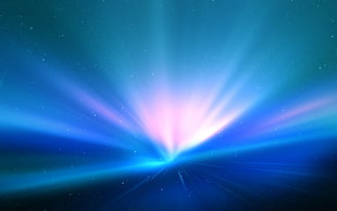 photo of blue, pink, and white light rays 3D wallpaper