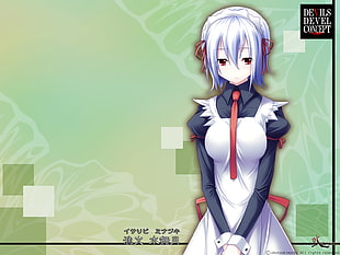 female anime in white and blue dress illustration HD wallpaper