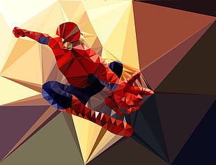Spider-Man digital wallpaper, low poly, Spider-Man