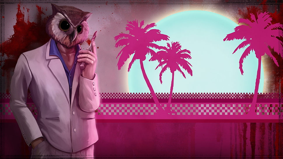 male Grand Thief Auto character wallpaper, Hotline Miami, video games HD wallpaper