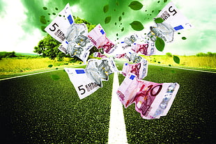 Road,  Storm,  Euro,  Banknotes HD wallpaper