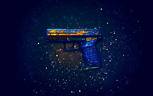 blue and gold handgun, Counter-Strike: Global Offensive, Counter-Strike HD wallpaper