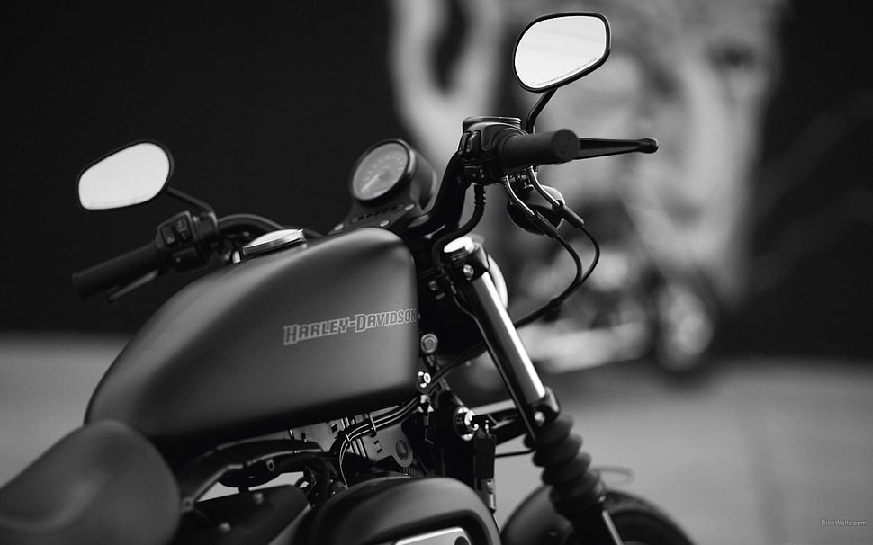 grayscale photography of Harley-Davidson motorcycle, Heavy bike, Harley-Davidson, Harley Davidson, monochrome HD wallpaper