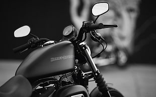 grayscale photography of Harley-Davidson motorcycle, Heavy bike, Harley-Davidson, Harley Davidson, monochrome