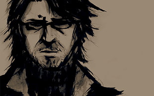 illustration of man, Metal Gear Solid , Otacon, Hal Emmerich