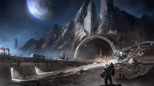 3D character wallpaper, digital art, space, mining HD wallpaper