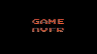 red brick game over display wallpaper, digital art, GAME OVER, minimalism, text