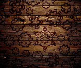 brown wooden board with print