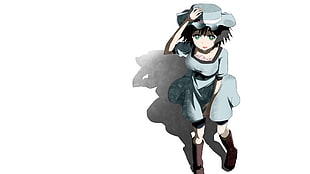 black haired female anime illustration
