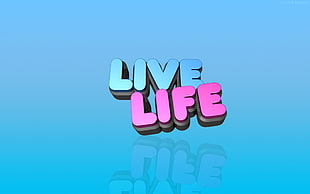 blue and purple Live Life text HD wallpaper