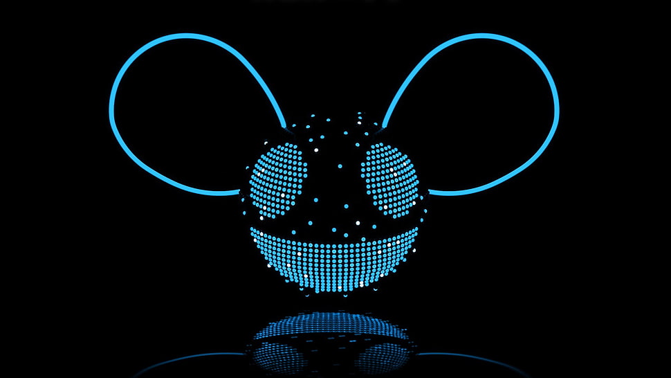 Mickey Mouse head reflection lamp, deadmau5, black, lights HD wallpaper