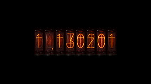 black background with 1.130201 text overlay, Steins;Gate, anime, time travel, Divergence Meter