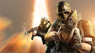 soldiers illustration, Army of Two, digital art, video games HD wallpaper