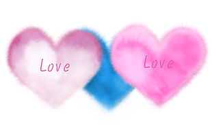 pink and blue heart layout