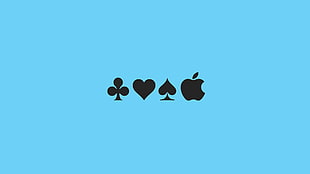 four assorted symbols, aces, spades, heart, Apple Inc. HD wallpaper