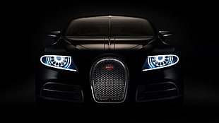 black sports car, Bugatti, car, black cars, vehicle