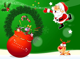 Christmas themed digital wallpaper HD wallpaper