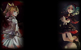 two girl anime character illustration HD wallpaper