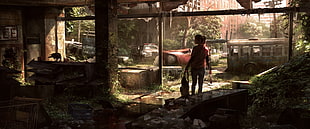 brown wooden framed glass display cabinet, video games, The Last of Us HD wallpaper