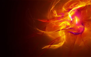 yellow and blue flame illustration