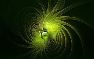 green spiral 3D graphic poster