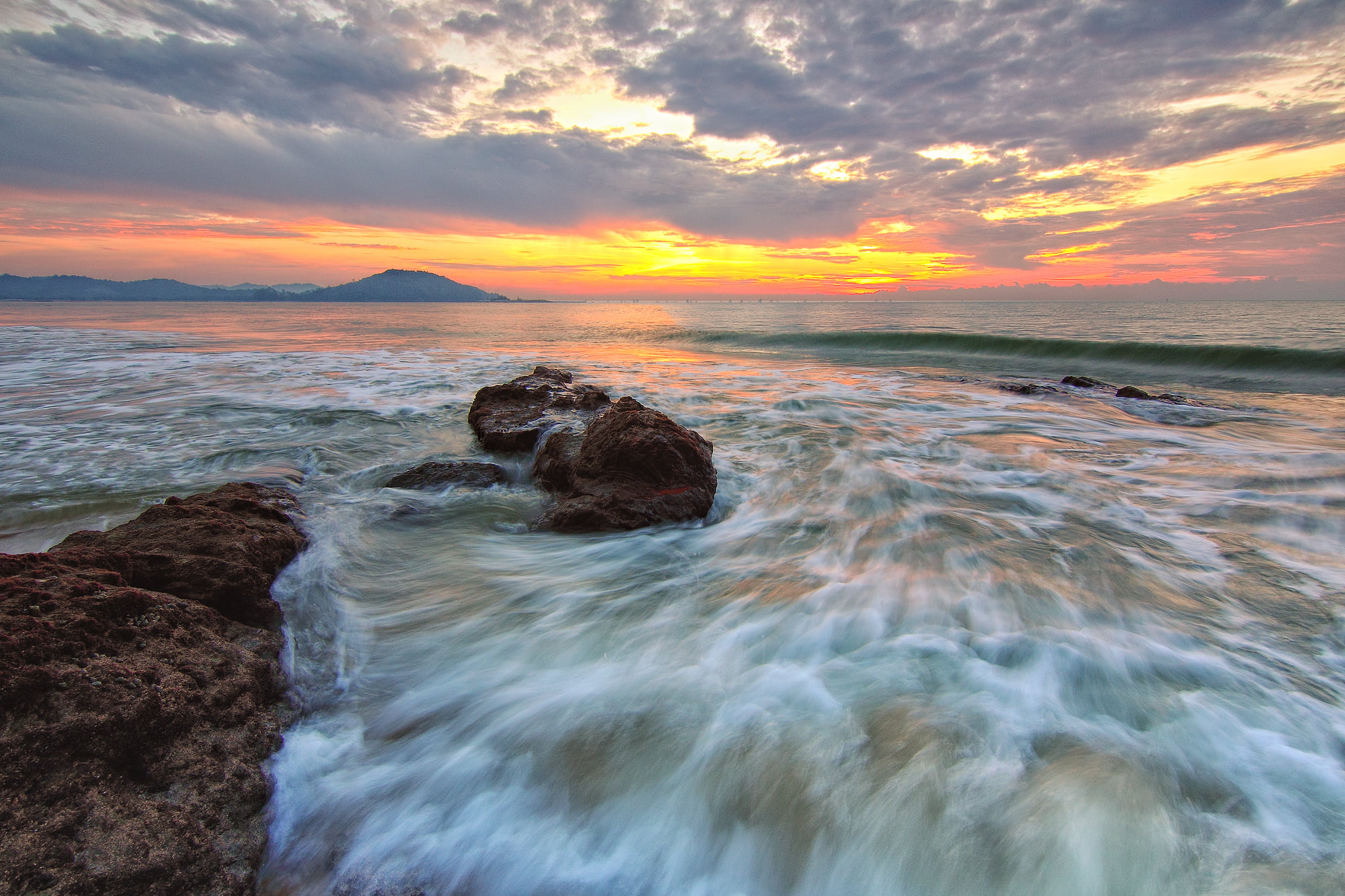 sea, dawn, nature, sky