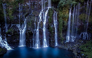 timelapse photography of waterfalls, nature, waterfall, tropical, landscape