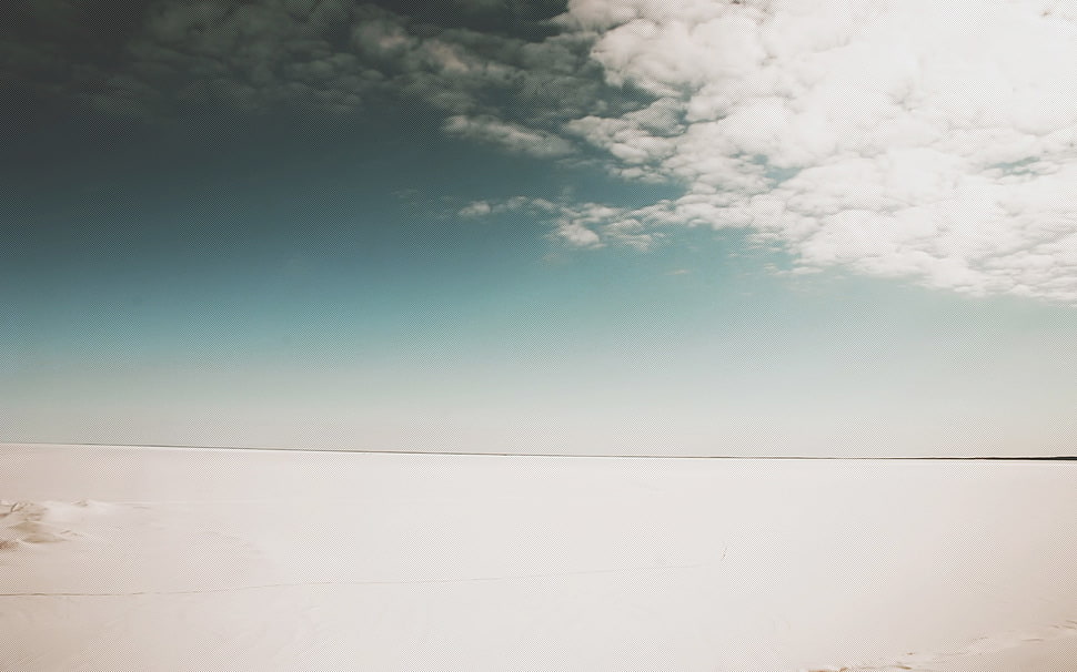 horizon between clear skies, landscape, clouds, sky HD wallpaper
