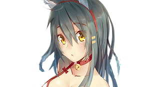 gray haired female anime