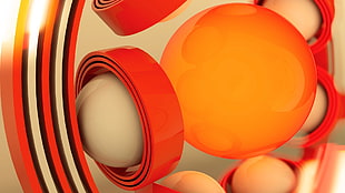 orange and white 3D abstract wallpaper