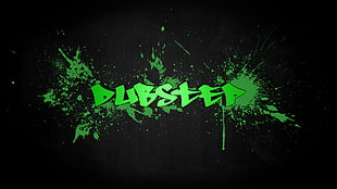 green dubstep splatter text digital wallpaper, dubstep, music