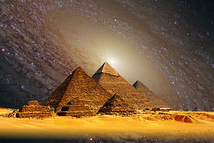 photo manipulation of Pyramid of Giza HD wallpaper
