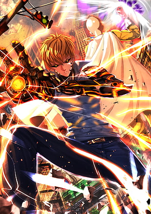 Saitama and Genus of One Punch Man, One-Punch Man, Genos HD wallpaper
