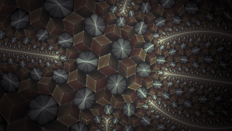 assorted silver-colored rings, fractal HD wallpaper