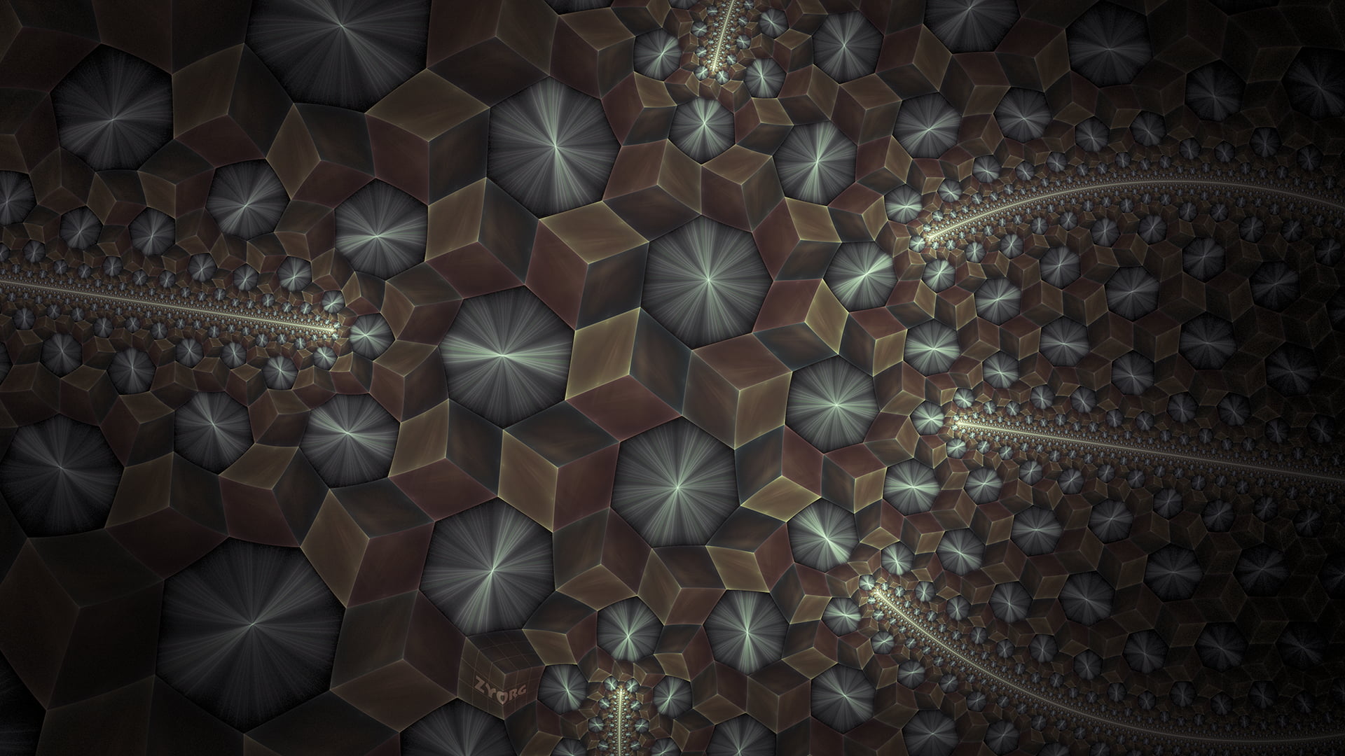 assorted silver-colored rings, fractal