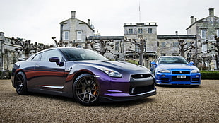 purple coupe, Nissan GT-R, car, Nissan Skyline GT-R HD wallpaper
