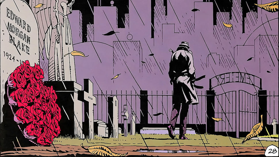 Watchmen, DC Comics, Rorschach, graveyards HD wallpaper