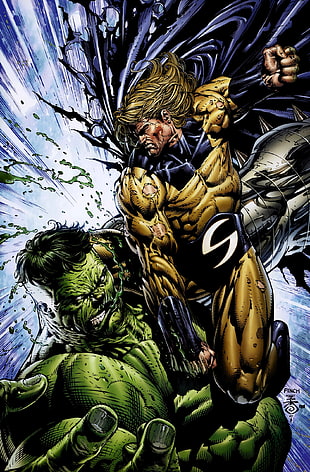 The Incredible Hulk and Shazam illustration, Marvel Comics, Hulk, Sentry