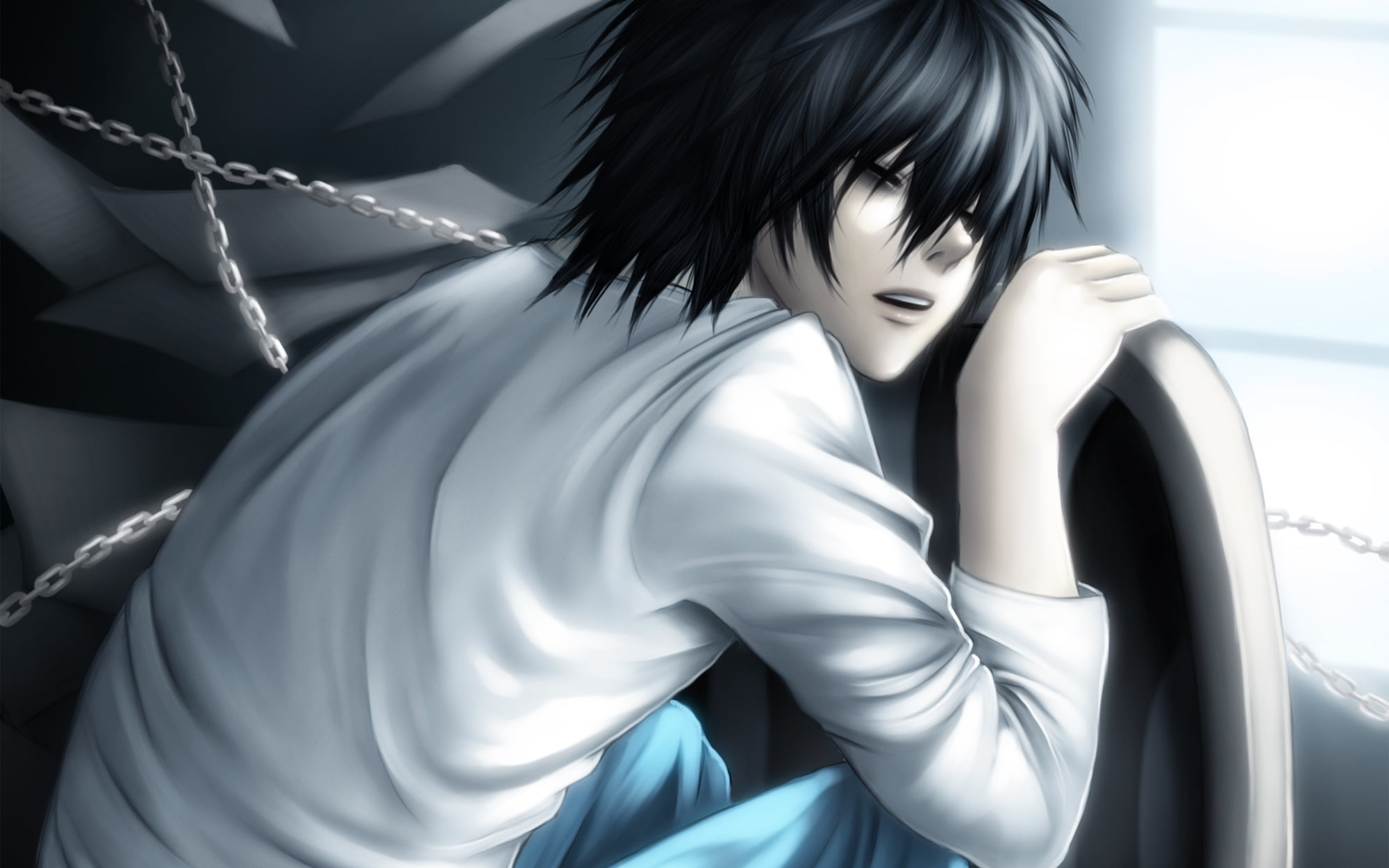 Anime Male character with black short hair HD wallpaper | Wallpaper Flare