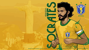 CBF Brasil player wallpaper, footballers, soccer, Socrates, Corinthians