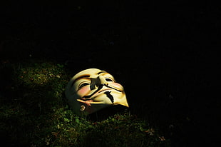 beige Guy Fawkes mask, V for Vendetta, mask