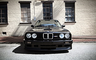 black BMW vehicle, BMW, BMW E30, BMW M40, car HD wallpaper