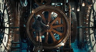 brown shorts, steampunk, gears, metal, movies HD wallpaper