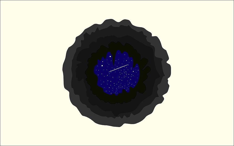 gray cave hole illustration, space HD wallpaper