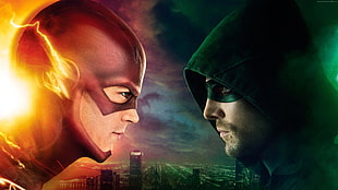 The Flash vs Robin poster HD wallpaper