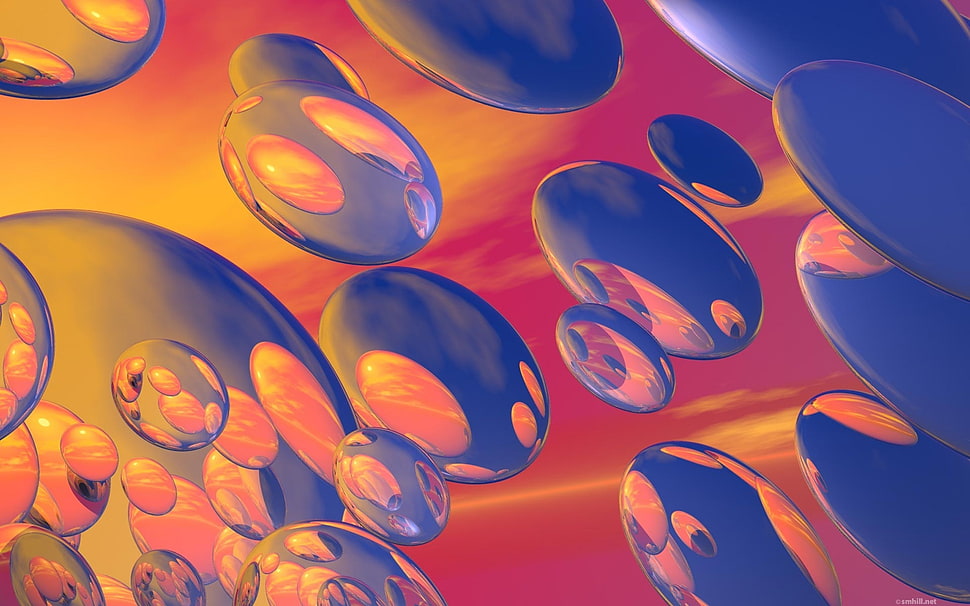 orange and blue abstract painting HD wallpaper