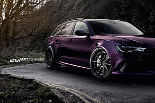 purple 5-door hatchback, Audi, RS6, Audi RS4 Avant, purple HD wallpaper