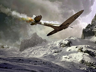 green fighter plane, World War II, military, aircraft, military aircraft
