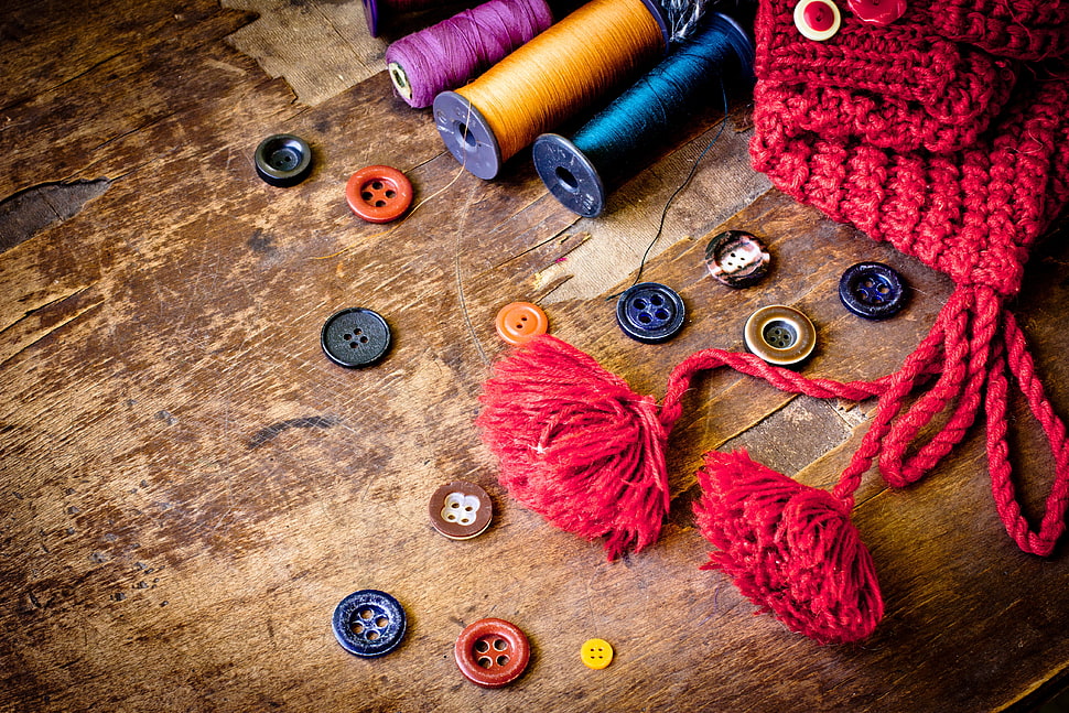 assorted colored buttons HD wallpaper